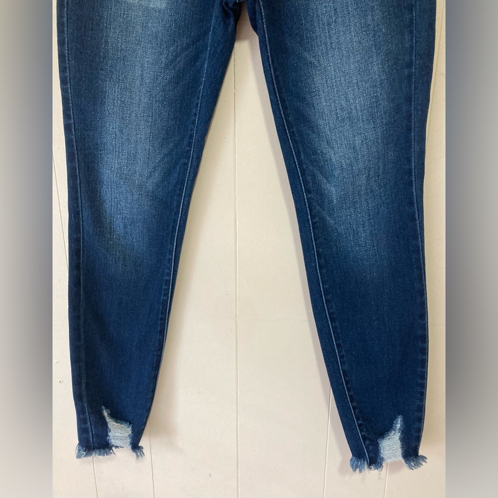 KanCan Dark Wash Stretch Distressed High Rise Skinny Jeans 27 - Picture 5 of 11